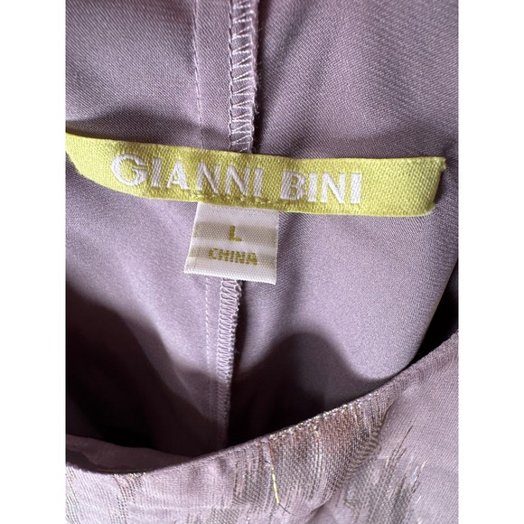 Gianni‎ Bini Metallic Silk Blend Shift Dress Brown Size Large - Picture 5 of 7